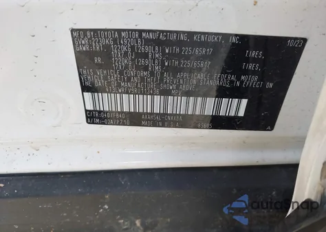 2024 Toyota Rav4 Hybrid Le z USA, uszkodzony, nr VIN 4T3LWRFV3RU113436